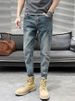 Spring And Autumn Jeans Men's Slim-fitting Pants New Nine-point Casual Trendy Pants Men's_mkmklike.com