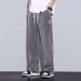 Men's Summer Ice Silk Jeans Loose Fit Ultra Thin Lyocell Straight Leg Durable Drawstring Work Pants_mkmklike.com