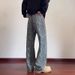Men's Casual Vintage Letter Jacquard Jeans - Straight Leg Comfort Fit Polyester Denim Pants For Spring & Summer_mkmklike.com
