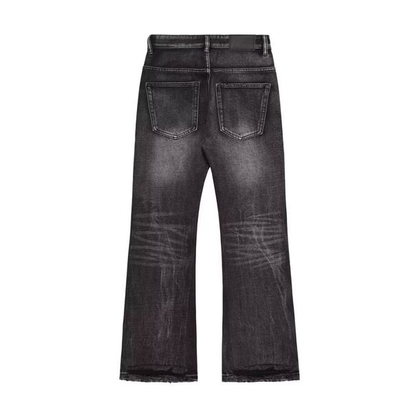 Spring And Autumn European And American High Streets New Vibe Feng Shui Wash Black Ripped Jeans Men's And Women's Ins Trendy Brand Micro-pull Pants_mkmklike.com