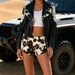 Women's Unique Cow Print Stretch Denim Shorts Fashion Hot Girl Style_mkmklike.com