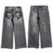 Men's Clothing Retro Distressed Washed Jeans Men's Brand Teenagers Wide-leg Workwear Heavy-duty Design Casual Pants_mkmklike.com
