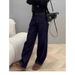 Plus-size Women's Slimming Banana Jeans, Narrow Wide-leg Pants, Versatile Loose-fitting Scythe-style Floor-length Pants_mkmklike.com