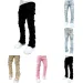2024 New mens designer jeans Loose pants high waist Ripped High Street Retro Paint Spot Patch Hole Denim Streetwear silm_mkmklike.com
