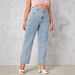 Women's Clothing High-Waisted Wide-Leg Jeans Extra Long Style For Spring/Autumn Regular Fit Solid Polyester_mkmklike.com