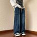 Wide Large Pocket Work Pants For Men's Spring And Summer New Trend Brand Neutral Loose Straight Leg Jeans_mkmklike.com