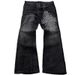 Y2K Gothic Cross Print Washed Flared Jeans - Punk Retro High Street Wide Leg Pants For Women & Men_mkmklike.com