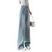 Women's High-Waisted Slim Fit Jeans Summer Thin Loose Wide Leg Pants Straight Leg Petite New Style 2026_mkmklike.com