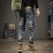 Autumn Trendy Brand Retro Ripped Jeans Men's Slim Fit European And American Straight Elastic American Patch Autumn And Winter Beggar Trousers_mkmklike.com