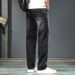 Autumn 2025 New Jeans Men's Trendy Brand Straight Loose Elastic Slim Men's Youth Versatile Trousers_mkmklike.com