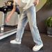 "Men's Distressed Straight-Leg Jeans – Edgy Ripped Denim Pants (Relaxed Fit, Streetwear Style, Comfortable & Stylish)"_mkmklike.com