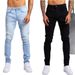 New Jeans Men's Trendy Black Slim-fitting High-waisted Denim Pants Men's_mkmklike.com