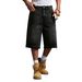 Men's Baggy Denim Shorts Over Knee Length Retro Hip Hop Distressed Hem Laser Print Cotton Casual Streetwear_mkmklike.com
