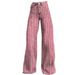 Women's Clothing Striped Wide Leg Straight Leg Flared Jeans For Women_mkmklike.com