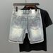 Denim Shorts Men's Personalized Printing Ink Splash Summer Pants_mkmklike.com
