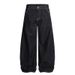Turquoise Rivet & Button Embellished Denim Jeans – Scimitar Cut Wide-Leg Pants For Men_mkmklike.com