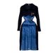 Women's Clothing Temperament Long Sleeve V Neck Waist Slim Denim Patchwork Medium And Long Hip Dress_mkmklike.com