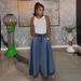 Women's Casual Wide Leg Cropped Jeans Color Block Elastic Fit Frayed Hem Cotton Denim Spring/Autumn-Summer Fashion_mkmklike.com