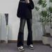 Black Micro Flared Jeans For Men In Autumn, Slim Straight Leg, Cool And High-End Pants, American High Street Pants_mkmklike.com