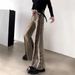 Men's Clothing Retro Washed Distressed Stitching Deconstructed Gradient Jeans Men's Trendy Brand Handsome Loose Flared Vibe Pants_mkmklike.com
