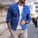 2024 Men's Spring and Autumn Casual Slim Fit Denim with Multi Pocket Button Smooth Plate Workwear Jacket_mkmklike.com