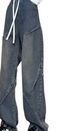 American Retro Blue Old Jeans Men's Autumn Pleated Design Sense High Waist Thin Straight Slightly Pulled Pants_mkmklike.com