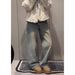 Plus Size Rhinestone Wide-Leg Jeans For Women – High Waist Stretch-Free Denim Pants With Glitter Details, Winter Fleece-Lined & Regular (S-2xl)_mkmklike.com