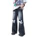Retro Old Ripped Jeans Men's Straight Loose Spring And Summer New Straight Casual Pants Trendy Versatile Trousers Men_mkmklike.com