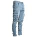 2025 New Jeans For Men With Multiple Pockets, Workpiece Decoration Body, Elastic Side Pocket, Small Foot Pants_mkmklike.com