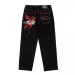 Casual Hip Hop Men's Embroidery Straight Leg Jeans High Street Style Loose Fit Long Trousers Trendy Y2K Devil Beauty_mkmklike.com