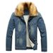 2025 New Autumn And Winter Couple Men's Fleece Thickened Youth Jacket Cotton-padded Men's Fleece Denim Jacket_mkmklike.com