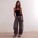 Women's Casual Loose Fit Mid-Rise Straight Leg Printed Jeans - Floral & Star Patterns (Blue Love, Vintage Blue, Star) - S-Xxl_mkmklike.com
