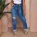 Women's Clothing Ripped High Waist Jeans Slim Fit Slim Design Trousers_mkmklike.com