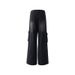 Unisex American Retro Zippered Cargo Jeans Loose Fitting Hip Hop Style Floor Length Straight Leg Wide Leg Trousers Trendy_mkmklike.com