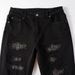 White Diamond Splatter Blue Jeans High Street Style Washed Distressed Ripped Long Rhinestone Studded Stretch Denim_mkmklike.com