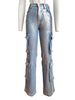 Women's Clothing Style Women's Fashion Stretch Denim Overalls With Multi Pockets Silver Processed Hot Item_mkmklike.com