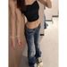 plus Size Rhinestone Embroidered Jeans for Women Low Rise Floor Length Y2K Millennium Style Casual Cotton Polyester Spring 2025_mkmklike.com
