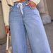 Women's High Waist Drawstring Wide Leg Jeans - Stretchy Denim Pants For Casual & Streetwear Fashion (Available In Blue, Sizes L-XL)_mkmklike.com
