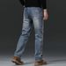 Spring And Autumn Jeans 2025 New Men's Loose Elastic Straight Leg Business Casual Long Pants_mkmklike.com
