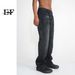 Spot EF JEANS | 2023 New American Vintage High Street Splicing Black Straight Medium High Waist Jeans Men_mkmklike.com
