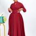 Women's Clothing women's new fashion temperament pleated large size large swing skirt dress_mkmklike.com
