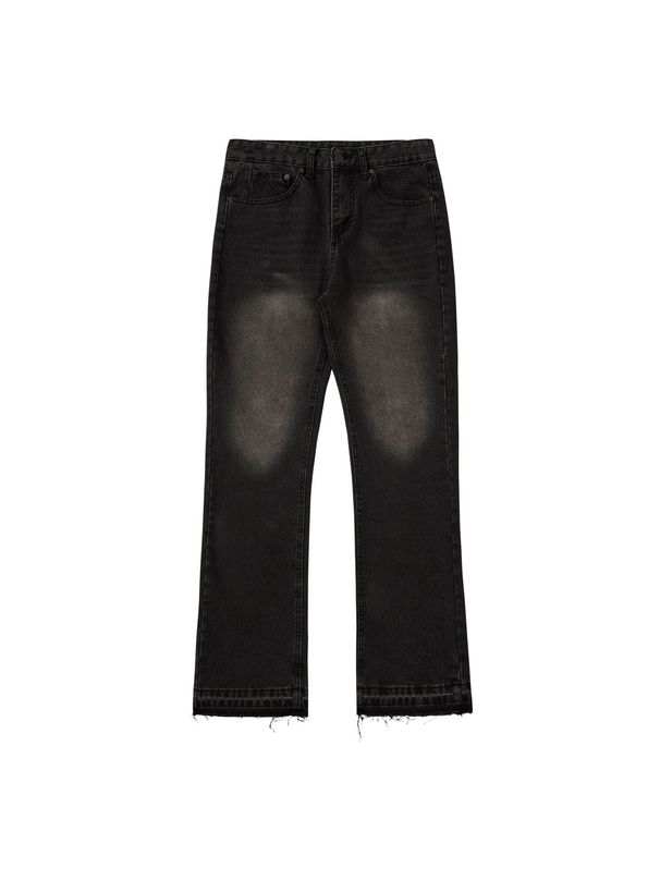 Men's Clothing Cleanfit Black Tassel 507 Jeans Vintage Washed Distressed Trousers_mkmklike.com