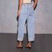 Stretchy High-Waisted Wide-Leg Jeans For Women – Comfortable & Stylish Denim Pants With Wash Effect, Perfect For Casual & Office Wear_mkmklike.com