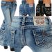 Women's Mid-Rise Stretch Denim Jeans – Thick Thread Embroidery & Comfort Fit (S-2XL, Dark/Light Blue)_mkmklike.com