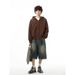 BOY Men's Denim Style High-End Retro European And American Vintage Wide-Leg Capri Shorts Couple Summer Mid-Length Pants_mkmklike.com