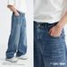 Retro Washed Wide Leg Jeans – Loose Fit Denim Pants With Elastic Waist (Denim Blue, Black Gray, Dark Blue, Black, White, S-XL)_mkmklike.com