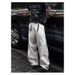 High Street White Straight Leg Jeans For Men - Distressed Washed Wide Fit Casual Denim Pants With Whisker Details_mkmklike.com