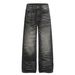 Men's High Street Distressed Loose Fit Jeans With Cat Whisker Design - Comfortable Stretch Denim Pants For Casual Wear (Black)_mkmklike.com