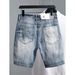 Men's Clothing Summer Thin Patchwork Denim Shorts Men's Japanese Design Loose Casual Mid Length Pants Trendy All Match 5 Point Pants_mkmklike.com
