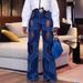 Women's Clothing Summer Casual Style Straight Tube Slim Twist Hollow Metal Button Jeans_mkmklike.com